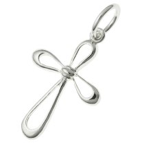 Sterling Silver Jesus Christ Cross Dangle Charm Pendant 20mm