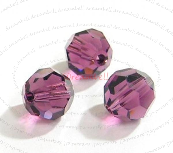 6 x Swarovski Crystal Elements Round Faceted 5000 Amethyst 8mm