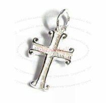 STERLING SILVER JESUS CHRIST CROSS DANGLE CHARM PENDANT 15.2mm