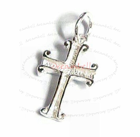 STERLING SILVER JESUS CHRIST CROSS DANGLE CHARM PENDANT 15.2mm