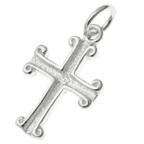 STERLING SILVER JESUS CHRIST CROSS DANGLE CHARM PENDANT 15.2mm