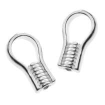 4x BRIGHT STERLING SILVER 0.7mm BEAD THREAD END CAP