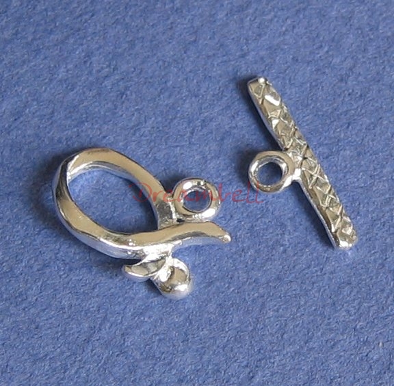 1x Sterling silver Ribbon Toggle Clasp