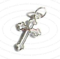 STERLING SILVER JESUS CHRIST CROSS DANGLE CHARM PENDANT 19mm