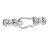 Sterling Silver Crimp Bead End Cap Hook & Eye Clasp for 2mm Leather Bead Cord
