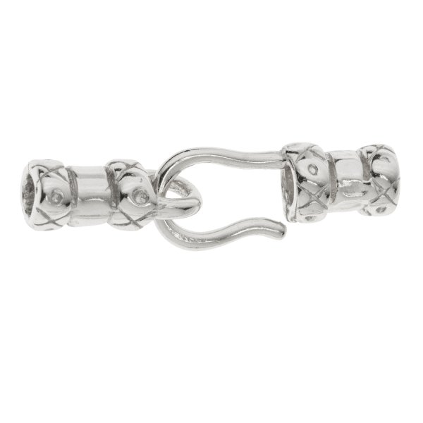 Sterling Silver Crimp Bead End Cap Hook & Eye Clasp for 2mm Leather Bead Cord