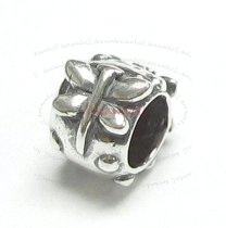 Sterling Silver Dragonfly Butterfly Flower Tube Bead for European Charm Bracelets