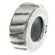 Bali Sterling Silver STOPPER WITH RUBBER Twisted Round Bead for European Charm Bracelets