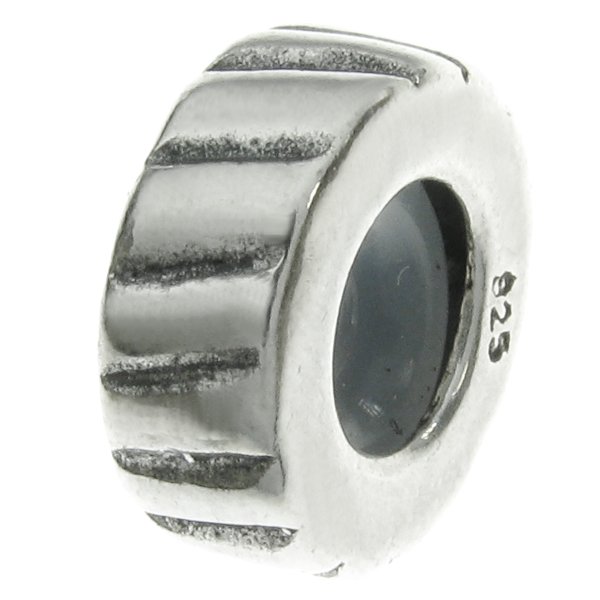 Bali Sterling Silver STOPPER WITH RUBBER Twisted Round Bead for European Charm Bracelets