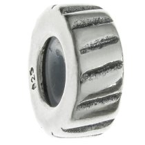 Bali Sterling Silver STOPPER WITH RUBBER Twisted Round Bead for European Charm Bracelets