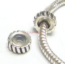Bali Sterling Silver STOPPER WITH RUBBER Twisted Round Bead for European Charm Bracelets