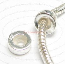Sterling Silver STOPPER WITH RUBBER Round Bead for European Charm Bracelets