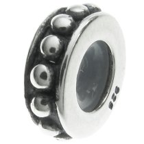 Sterling Silver STOPPER WITH RUBBER DOTS Round Bead for European Charm Bracelets
