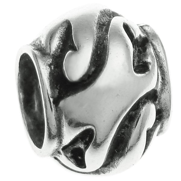 Sterling Silver SWIRL Round for European Charm Bracelets 9mm
