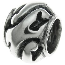 Sterling Silver SWIRL Round for European Charm Bracelets 9mm