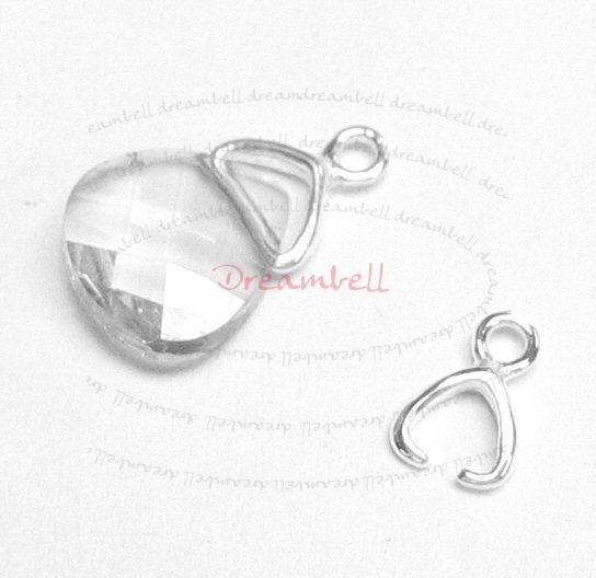 2x Sterling Silver Pendant Bail Earring dangle Clasp