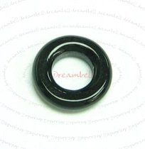 2x Black Agate Onyx Round Rondelle Bead 10mm for European Charm Bracelets