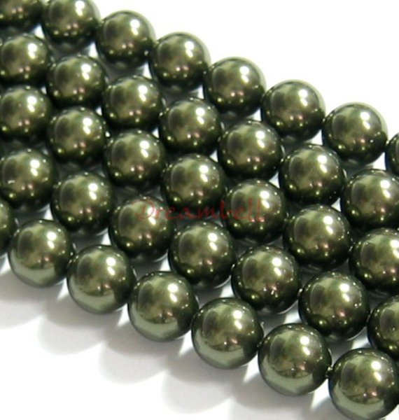 50x Swarovski Elements Crystal Pearls 5810 Round Dark Green 3mm