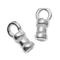 10x Sterling Silver 1mm LEATHER Cord CRIMP END CAP