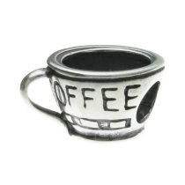 Sterling Silver Coffee Cup Bead for for European Charm Bracelets 15mm