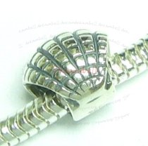 STERLING SILVER SEA Shell Bead for European Charm Bracelets 10mm