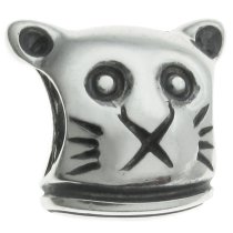 Sterling Silver CAT Bead for European Charm Bracelets 11.2mm