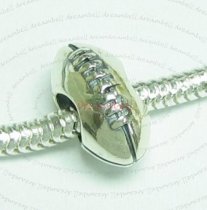 Sterling silver RUGBY Ball Football Bead for European Charm Bracelets