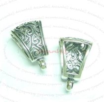1x STERLING SILVER BAIL FLOWER SLIDE PENDANT CONNECTOR CLASP