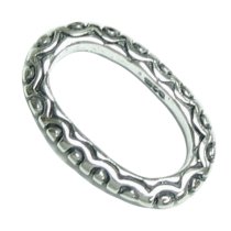 1x Sterling silver Oval Flower Ring Pendant Link Connector 18.3mm