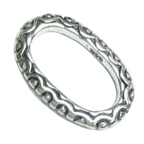 1x Sterling silver Oval Flower Ring Pendant Link Connector 18.3mm