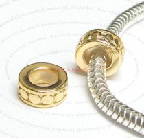 Gold 925 Sterling Silver STOPPER RUBBER CIRCLE DOT ROUND Bead for European Charm Bracelets