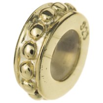14K Gold Plated 925 Sterling Silver Silver STOPPER WITH RUBBER DOTS Round Bead for European Charm Bracelets 9mm