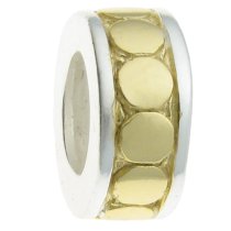 Gold 925 Sterling Silver STOPPER WITH RUBBER CIRCLE DOT for European Charm Bracelets