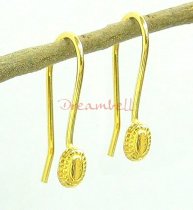 2x 14K Vermeil Gold Plated Sterling Silver Ear Wire Earring Hook