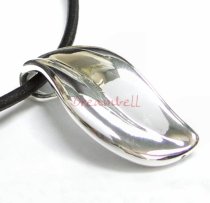 HUGE STERLING SILVER LEAF DANGLE CHARM PENDANT 43mm