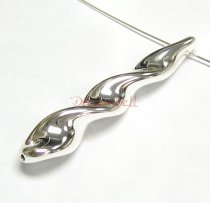 HUGE STERLING SILVER TWISTED RIBBON DANGLE CHARM PENDANT 50mm