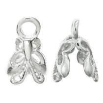 2x BRIGHT STERLING SILVER Bail BUTTERFLY PENDANT CLASP