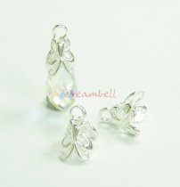 2x BRIGHT STERLING SILVER Bail BUTTERFLY PENDANT CLASP