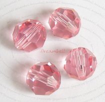 12x Swarovski Crystal Elements Round Faceted 5000 Light Pink Rose 6mm
