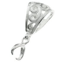 1x Sterling SILVER Slide Bail CLASP Pendant Connector ″S″