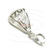 1x Sterling SILVER Slide Bail CLASP Pendant Connector "S"