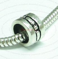Sterling Silver Round Tube Bead 9.3mm for European Charm Bracelets