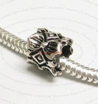 Sterling Silver European Style Bead Flower Tube 8mm for European Charm Bracelets