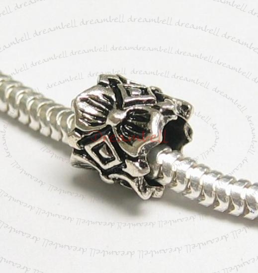 Sterling Silver European Style Bead Flower Tube 8mm for European Charm Bracelets