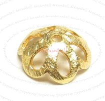 4x 22K Gold plated over Sterling Silver Bead FLOWER Cap 10mm