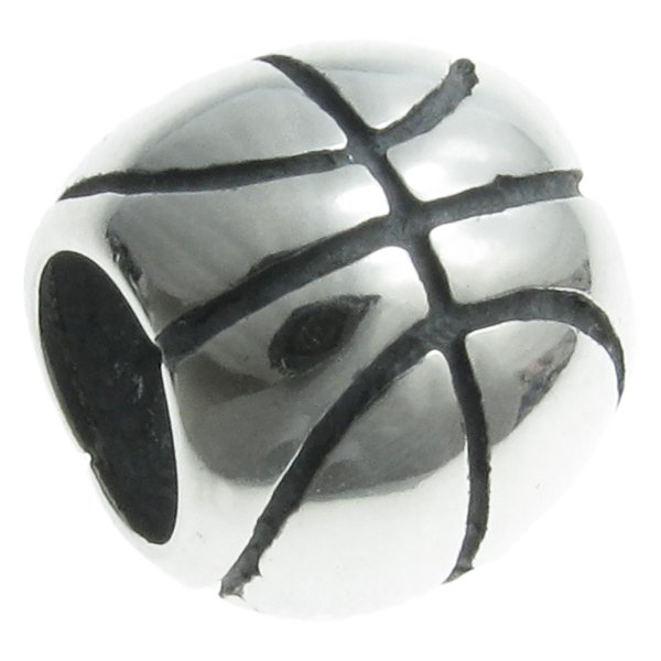 Sterling Silver BASKETBALL Round for European Bead charm Bracelet
