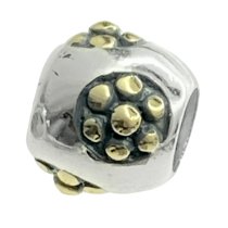 14k Real Gold Plated 925 Sterling Silver Silver Daisy flower Bead 10mm for European Charm Bracelets