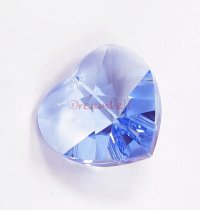 2x Swarovski Crystal Heart Charm pendant Light Sapphire 14mm