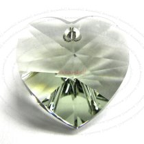 1x Swarovski Crystal Heart Charm pendant Black Diamond 18mm 6202