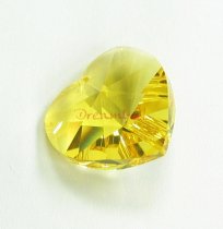 1x Swarovski Crystal Heart Charm pendant Light Topaz 18mm 6202